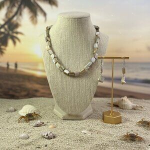 Premier Design Abalone Shell necklace & Earring Set Adjustable length